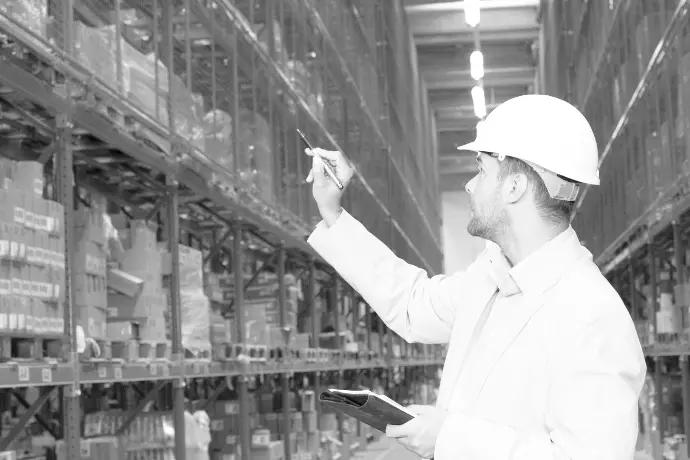 Warehouse Worker Counting Packaging Stock